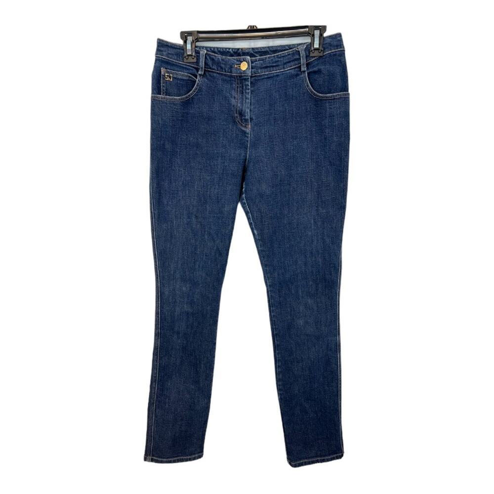 ST JOHN Yellow Label jeans rhinestones logo